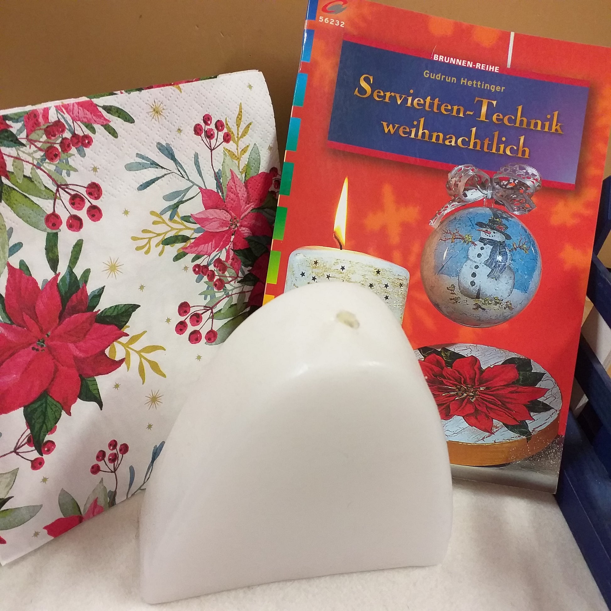candela libretto manuale servietten technik weihnachtlich per decoupage fai da te tovagliolo stella di natale