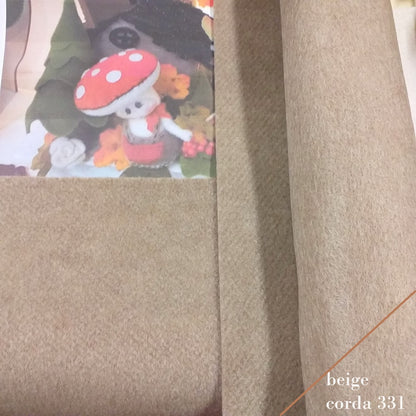 corda beige 331 bambola di pupazzo funghetta presenta feltro modellabile Renkalik stoffa tessuto termoformabile per composizioni floreali natale