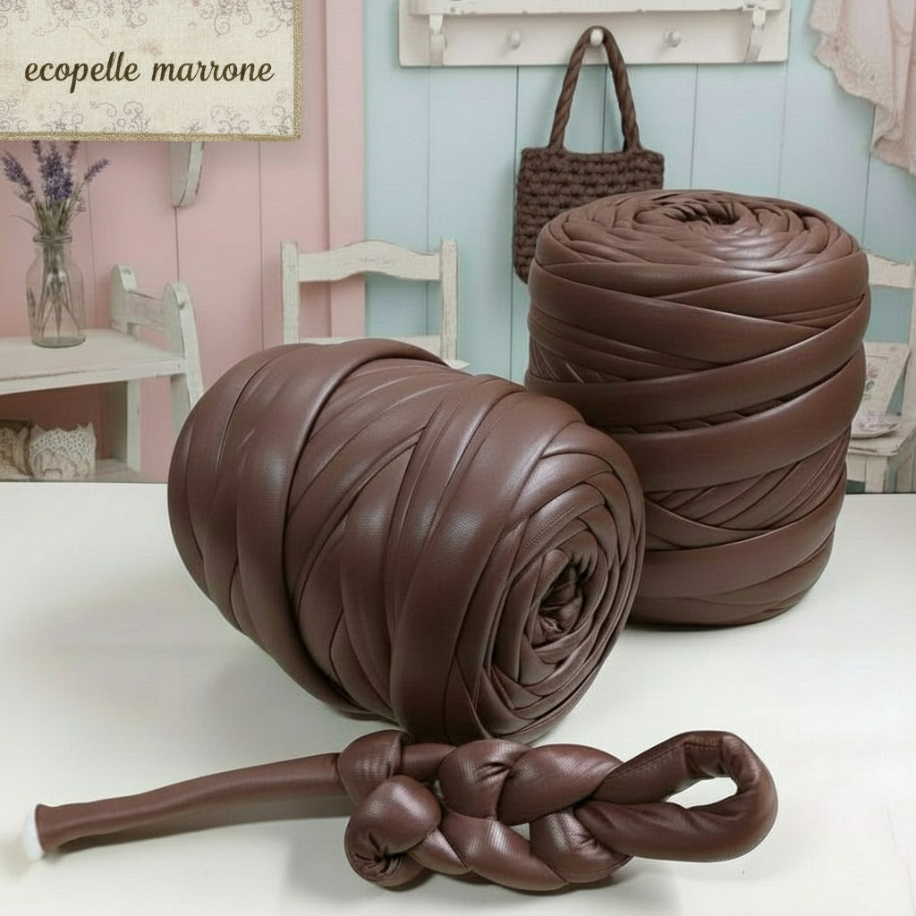 marrone 1/2 kg fettuccia ripiena marshmallow filato borse gigante grosso spesso imbottito chunky bags tubolare intrecciare a mano senza uncinetto pochette shopper