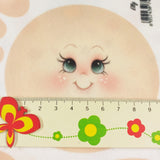 diametro faccina 10 cm di Elly nel panno kraft 20 x 25 cm 3D per cucire bambola di stoffa pezza disegnato stampato colorato Renkalik tessuto con cartamodelli faccia corpo gambe bambolina di pezza