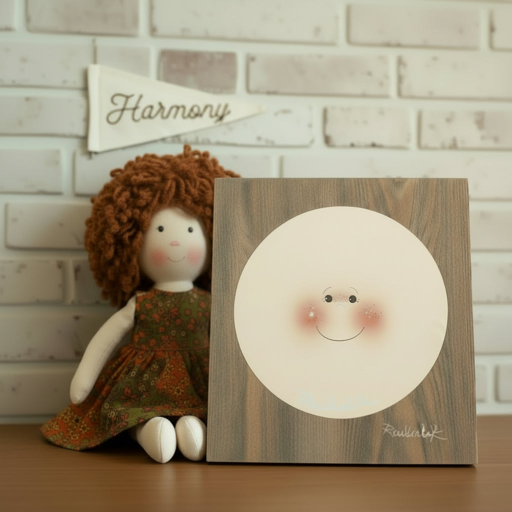 faccine di maglina Harmony stampati disegnati visi Renkalik fare bambole di pezza angioletti di stoffa tessuto 