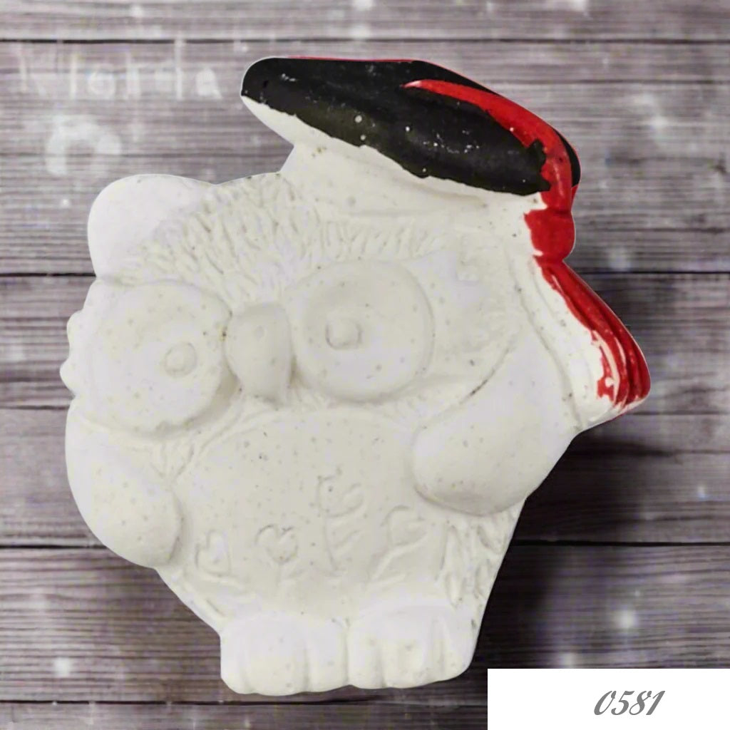 gufo di gesso con cappello tocco nero nappina rossa shop online gessetti da profumare bomboniere fai da te packaging confezioni segnaposto laurea