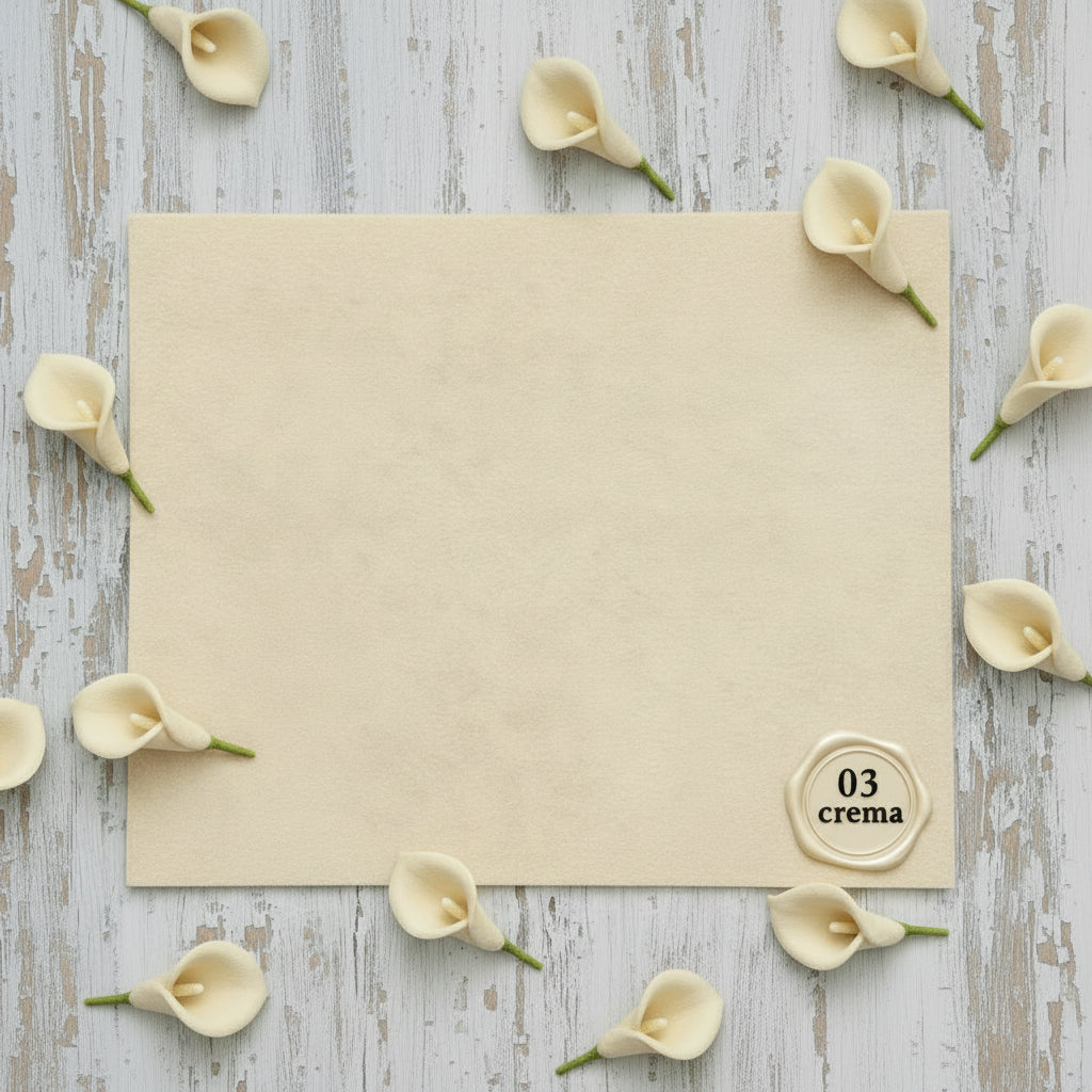 colore crema 03 pannolenci morbido foglio feltro spessore 2 mm uso fai da te fiori calle