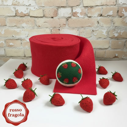 rosso Natale nastro di feltro lana cotta panno da infeltrire per decorazioni addobbi natalizi rivestire sagome palline polistirolo fragole
