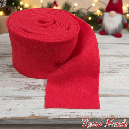 rosso Natale nastro di feltro lana cotta panno da infeltrire per decorazioni addobbi natalizi rivestire vasi di terracotta base albero natale sagome palline polistirolo bambole di pezza gnomi nordici