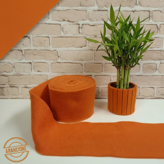 idea coprivaso con nastro di feltro lana cotta panno da infeltrire per decorazioni addobbi arancione