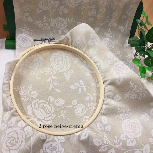 roselline crema beige pannolenci morbido feltro stampato disegnato shabby fantasia uso lavoretti creativi fuoriporta fiocchi nascita coccarde addobbi natalizi decorazioni natale