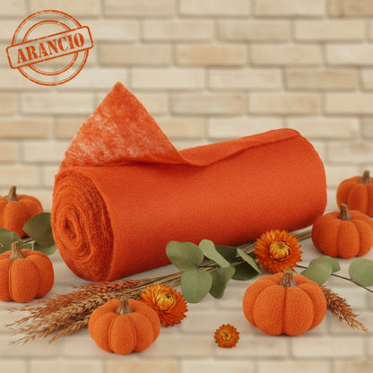 colore arancione feltro lana vello Stafil-Lehner Filz Ultima Wolle tessuto morbido modellabile panno stoffa spessore 4 mm idee creazioni zucche halloween tecnica ago infeltrimento