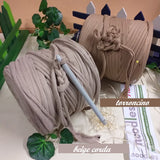 beige corda torroncino stafil vendita peso rotolo noodles fettuccia per uncinetto lycra elasticizzata filati stretch uso creare borse zainetto cestini tappeti cuscini arredamento natale clutch bags pochette