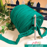 119911 stafil verde-smeraldo vendita peso t-shirt garn fettuccia per uncinetto cotone elasticizzata filati Noodles uso creare borse pochette clutch bags crochet cestini Natale confezioni regalo porta enfant bimbe tappeti cuscini arredamento abbigliamento cappelli ciabatte