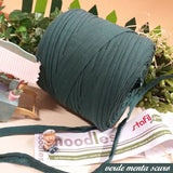 verde menta scuro 119911 stafil t-shirt garn stretch yarn fettuccia elasticizzata maglina cotone noodles per uncinetto borse crochet bags clutch cestini tappeti cuscini collane braccialetti ceste porta enfant scaldacollo natale