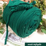 verde trifoglio 119911 stafil t-shirt garn stretch yarn fettuccia elasticizzata maglina cotone noodles per uncinetto borse crochet bags clutch cestini tappeti cuscini collane braccialetti ceste porta enfant scaldacollo natale