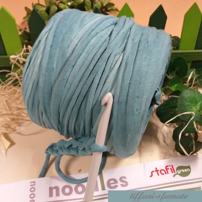 tiffani sfumato 119911 stafil t-shirt garn stretch yarn fettuccia elasticizzata maglina cotone noodles per uncinetto borse crochet bags clutch cestini tappeti cuscini collane braccialetti ceste porta enfant scaldacollo natale