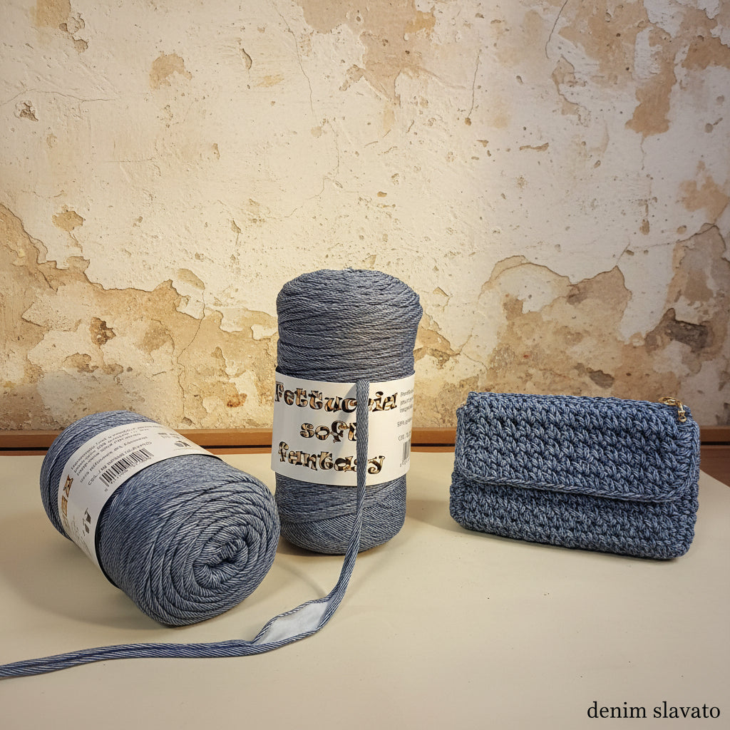 fantasia denim slavato fettuccia soft mas lycra borse uncinetto pochette borsellini