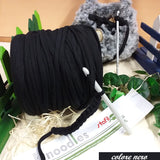 colore nero fettuccia cotone Noodles Stafil elasticizzata per uncinetto borse filato crochet moderno abbigliamento pochette clutch bags scaldacollo sciarpa stola coprispalle