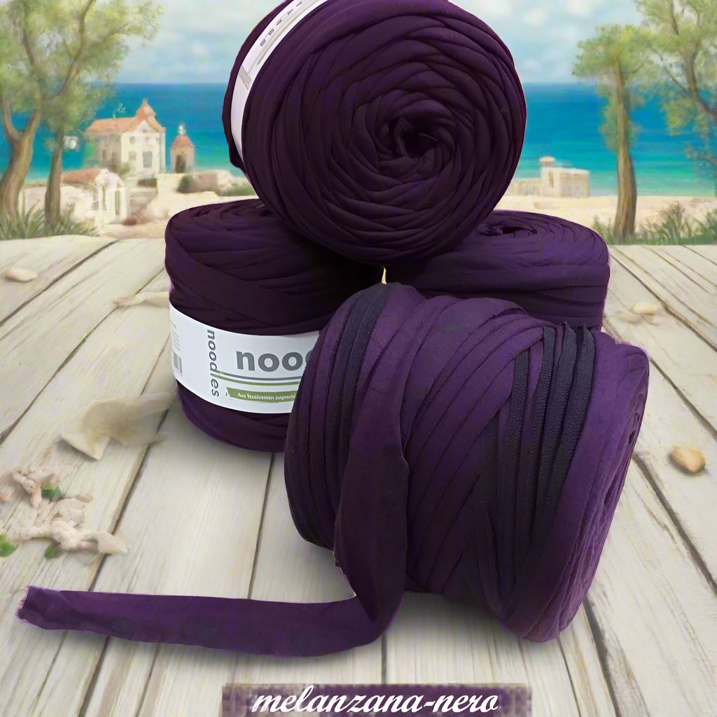 melanzana nero 600 g 119911 fettuccia per uncinetto cotone elastico filati Stafil green Noodles stretch uso creare borse zainetto cestini tappeti cuscini arredamento clutch bags cerimonia pochette abbigliamento sacca mare piscina shop crochet