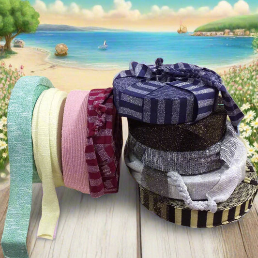 a righe con glitter brillantini lamè fettuccia lurex tulle lycra nero-oro bordò celeste frozen blu tiffani-chiaro rosa-cipria ghiaccio beige grigio uso borse uncinetto cestini scaldacollo collane sciarpe stole cappelli pochette clutch bags sera cerimonia