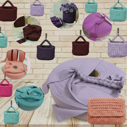 fucsia lilla ciclamino bordeaux viola turchese shop offerta vendita fettuccia stafil maglina morbida elastane plissé poliammide lycra soft-elastica colori moda alta pizza larga piatta 4 cm uso borse uncinetto clutch bags crochet amigurumi cestini pochette