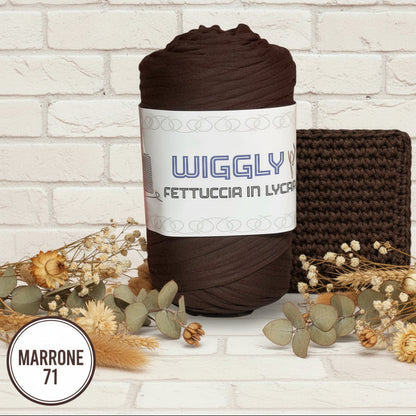wiggly marrone 71 3 stelle cucirini premium lycra soft fettuccia borse uncinetto poliestere con elastane morbida uso crochet borsellino pochette clutch bags borse abbigliamento moda