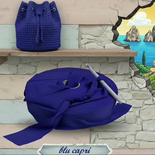 blu capri lycra-soft pizza fettuccia borse uncinetto morbida sottile uso crochet bags clutch e abbigliamento moda bustine pochette