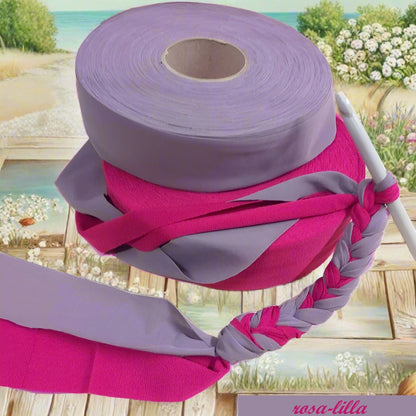 fine serie stock offerta misto lilla rosa fucsia fettuccia lycra soft borse uncinetto artigianali pochette clutch bags cerimonia estive mare piscina