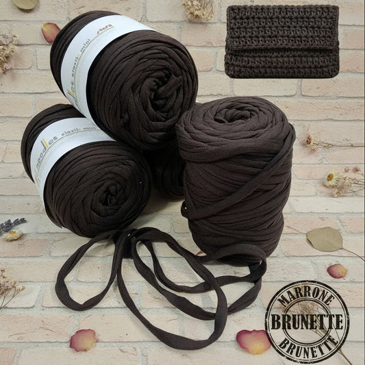 marrone scuro colore di fettuccia cotone elasticizzato stafil noodles mini uso uncinetto borse cestini