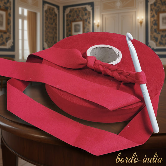 bordò-india fettuccia scamosciata per borse uncinetto 10/12 realizzare clutch bags con vellutino