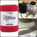 stafil green ribbon 250 g 130 m cotone riciclato fettuccia rossa beige nera borse uncinetto uso pochette clutch bags crochet cestini confezioni regalo natalizie