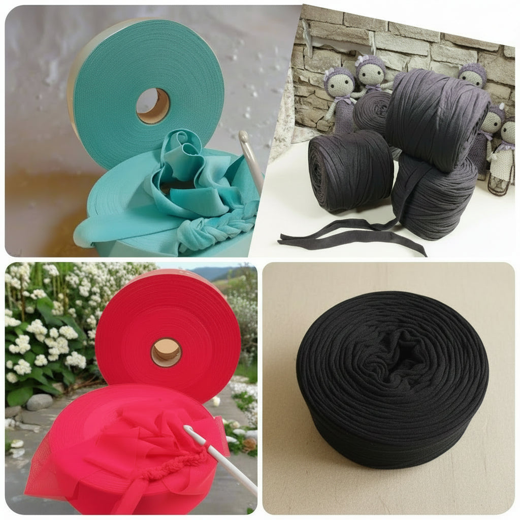 colore cotone tulle rosso fettuccia turchese grigio filato per cestini uncinetto portavasi portapiante