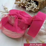 2025 rosa colori pastello pizza fettuccia tulle-lycra uncinetto borse
