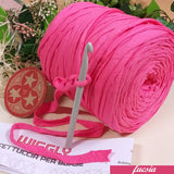 fucsia Wiggly fettuccia per borse uncinetto crochet bag pochette eco cotone lycra di qualità special edition Cucirini Tre Stelle il filato che vince ai punti yarn garne t-shirt colorato moda fashion abbigliamento