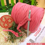 rosa fashion Wiggly fettuccia per borse uncinetto crochet bag pochette eco cotone lycra Cucirini Tre Stelle filato yarn garne t-shirt colorato moda fashion abbigliamento