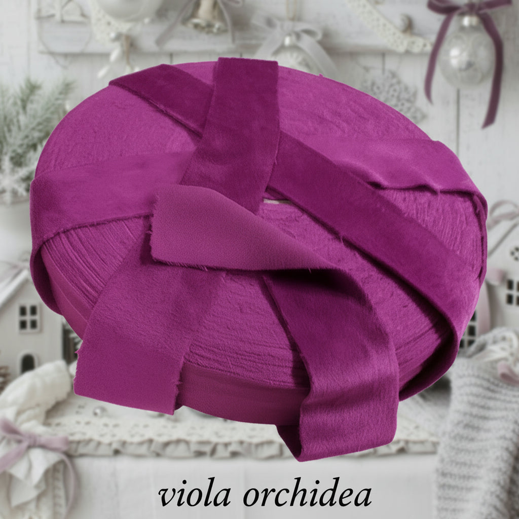 maglina viola orchidea velvet crochet fettuccia velluto per borse uncinetto pizza per clutch bags pochette cerimonia matrimonio eleganti borsette