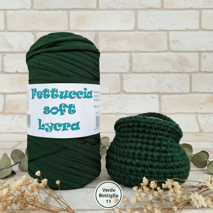 verde bottiglia 11 MAS lycra soft fettuccia borse uncinetto poliestere con elastane morbida uso crochet borsellino pochette clutch bags borse abbigliamento moda