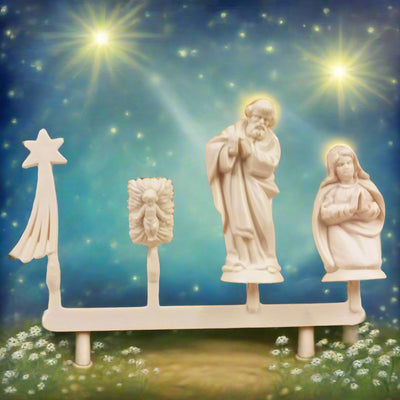 Mini statuine Presepe piccole bianche 3/4.5 cm da decorare o colorare