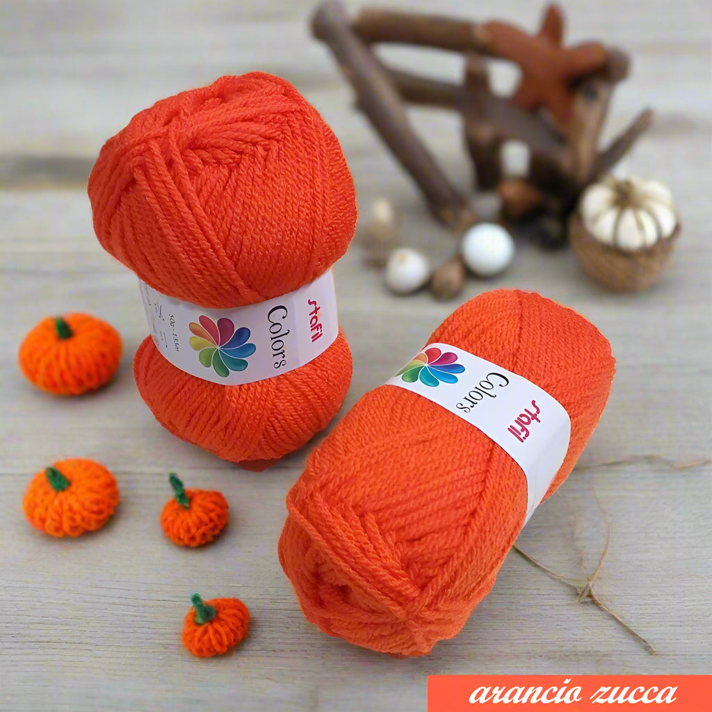 Stafil Colors arancione lana sintetica filato acrilico economico amigurumi filo uncinetto maglieria crochet knitting abbigliamento moda bambole borse sciarpe berretti
