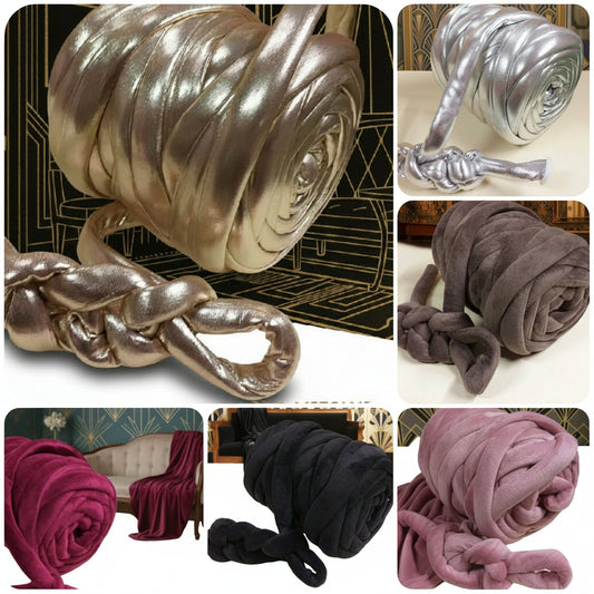 velluto velvet 1 kg fettuccia ripiena marshmallow filato borse gigante grosso spesso imbottito chunky bags tubolare intrecciare a mano senza uncinetto pochette