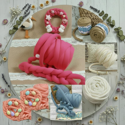 1/2 kg fettuccia ripiena marshmallow filato cotone borse gigante grosso spesso imbottito chunky bags tubolare intrecciare a mano senza uncinetto pochette o ghirlanda fuoriporta nascita cestino cuscino tappeto, 