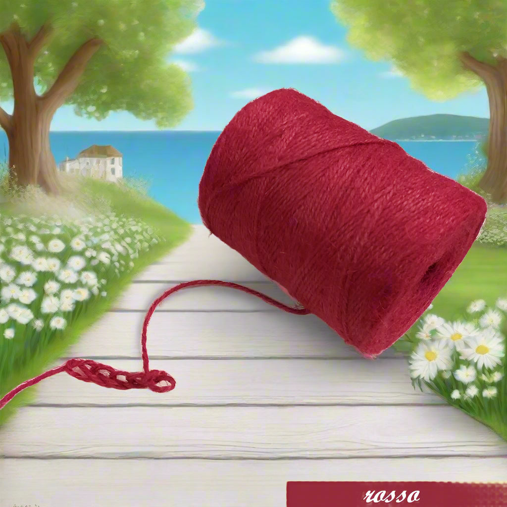 stafil green jute garn 250 g 210 m rosso  cestini portavaso portapiante cesto portabarattolo da realizzare all'uncinetto con filato juta naturale filo colorato uso lavori a mano di tappeti arazzi borse