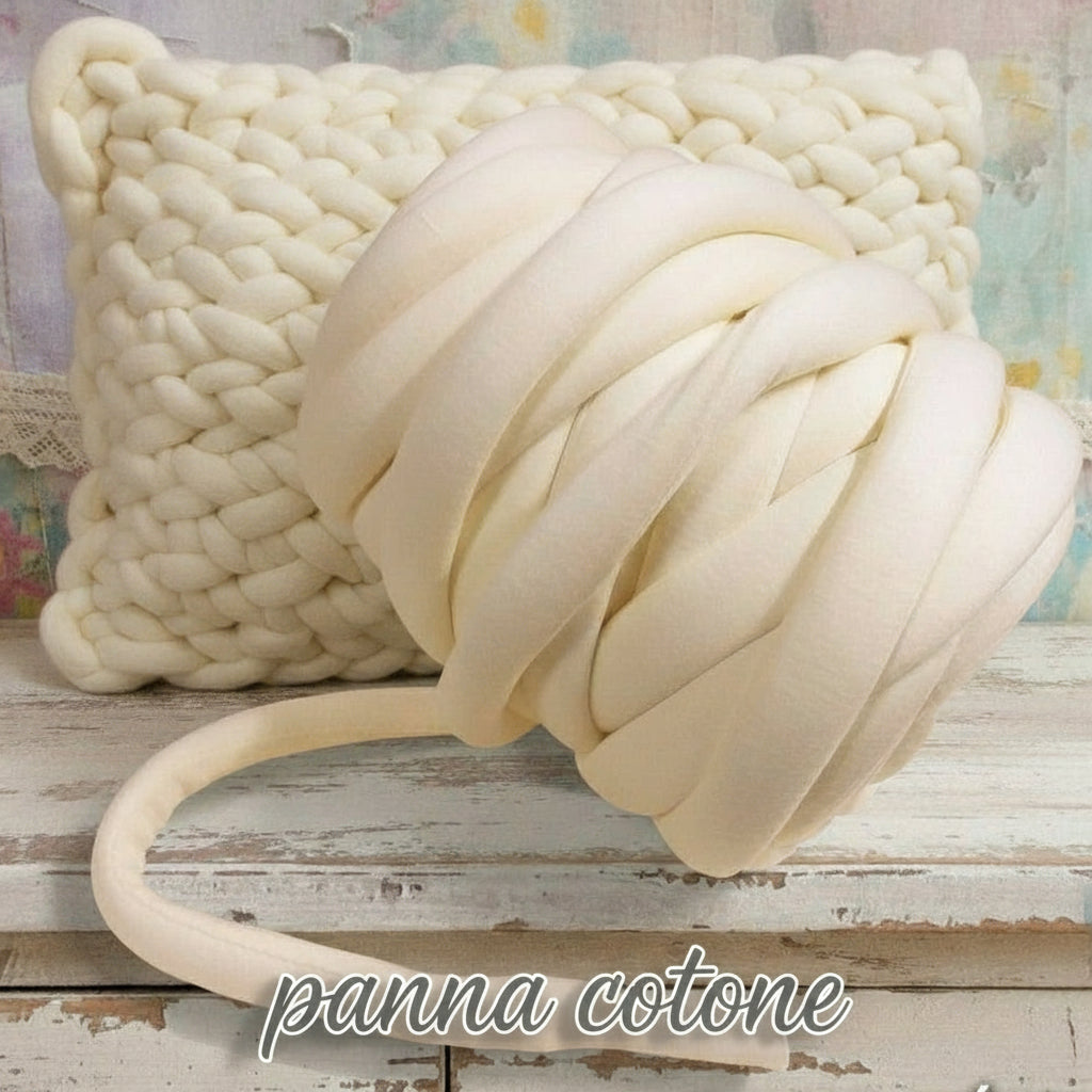 panna cotone 1/2 kg fettuccia ripiena marshmallow filato borse gigante Cucirini tre stelle bombix grosso spesso imbottito chunky bags tubolare intrecciare a mano senza uncinetto pochette shopper