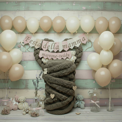 marrone teddy filato marshmallow di fettuccia bouclè ricciolino peloso tipo orsetto ideale per borse intrecciate a mano chunky e decorazioni ghirlande fuoriporta nascita e san valentino