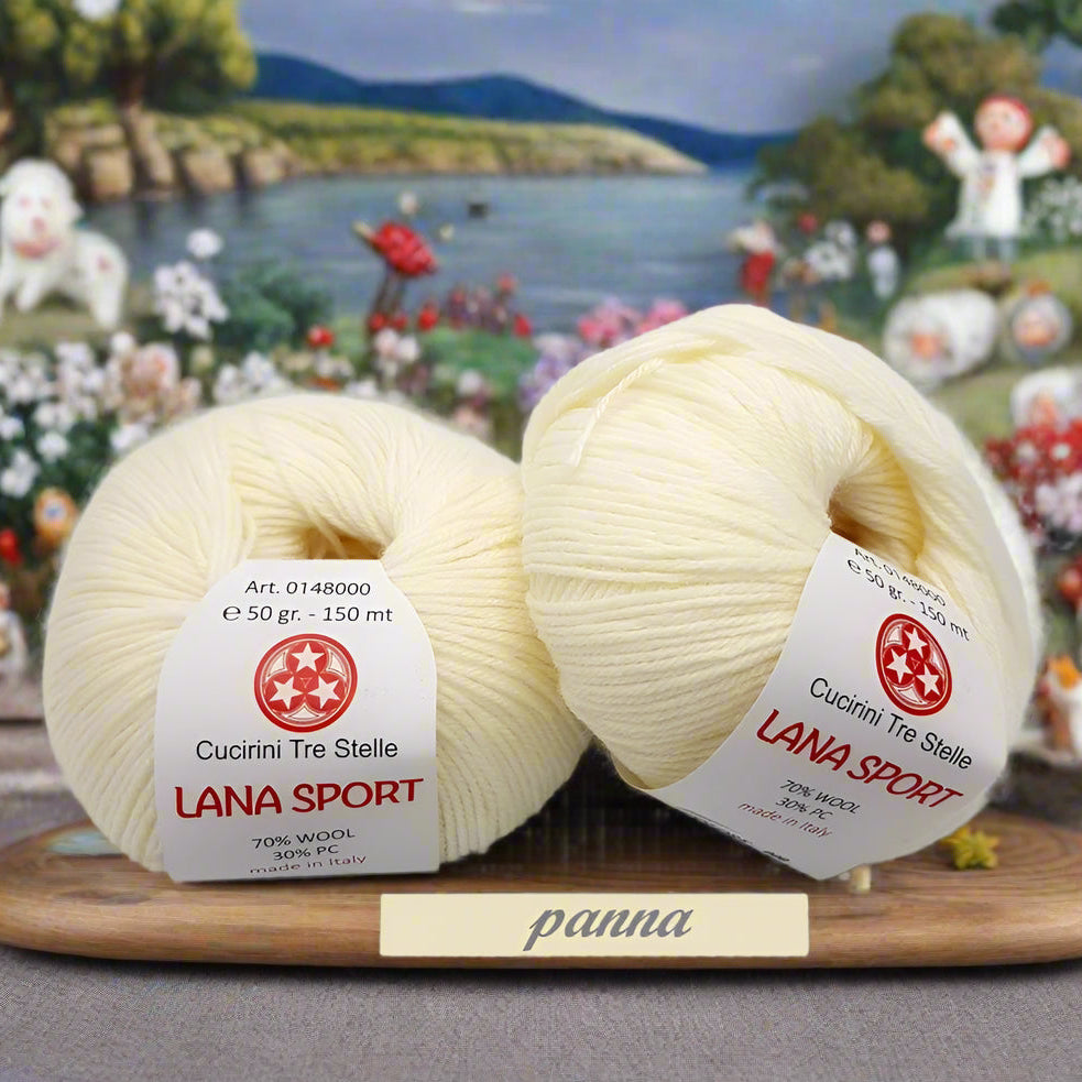 panna offerte filato misto lana vergine acrilico filo sintetico Sport Cucirini Tre Stelle gomitolo 50 g 150 metri colori inverno 2025 2026 uso uncinetto ferri da maglia e calza per guanti cappelli sciarpe scaldacollo maglioni copertine cappotto stole