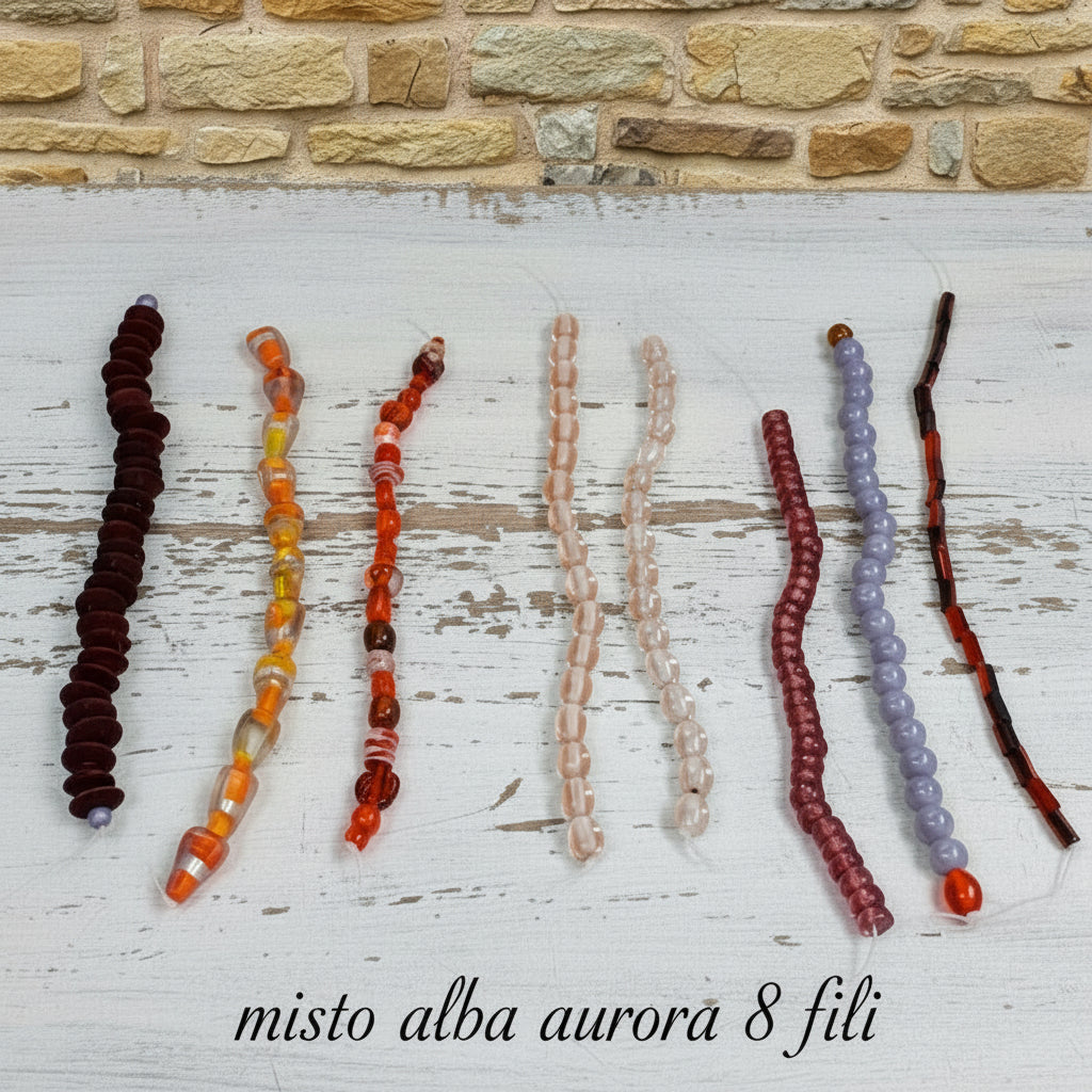 effetto matt colori misti forme assortite varie serie colorate perle di vetro satinato veneziano stile Murano vendita a fili shop offerta stock fai da te bigiotteria collane bracciali borse
