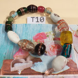 forme miste serie colorate assortite perle di vetro veneziano stile Murano vendita a fili shop offerta stock uso fai da te bigiotteria di collane e bracciali
