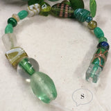 perline lotto S colore verde forme assortite varie serie colorate perle di vetro veneziano stile Murano vendita a fili shop offerta stock