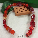 lotto B rosso forme assortite varie serie colorate perle di vetro veneziano stile Murano vendita a fili shop offerta stock