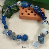 perline lotto C azzurro forme assortite varie serie colorate perle di vetro veneziano stile Murano vendita a fili shop offerta stock