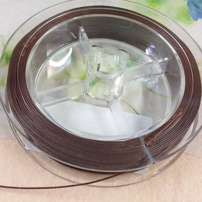 marrone rotolo 50 metri Stafil filo sottile cerato cotone 0.50 mm cordino di cordoncino uso fai da te bijoux di bigiotteria perline collane bracciali dell'amicizia micro-macramè