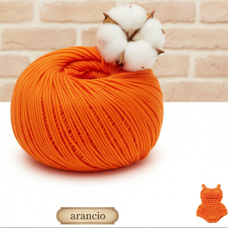 arancione filato grosso Stafil kairo italiano lana stock filo di cotone supermercerizzato per uncinetto ferri lavori a maglia 3-4 uso sferruzzare crochet top canotta costumi estivi scialli maglie sandali espadrillas cappelli moda mare abbigliamento amigurumi casa delle bambole