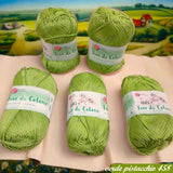 verde pistacchio 458 filo economico italiano filato gomitoli uncinetto cucirini tre stelle fior di cotone grosso art 0360 mercerizzato uso amigurumi pupazzi bambole crochet borse costumi abbigliamento arredamento